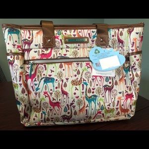 Lily Bloom Giraffe Park Collection Large Tote
